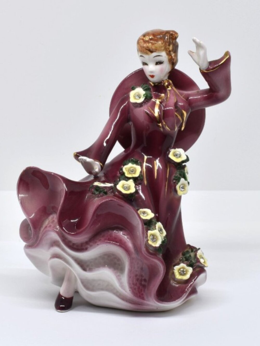 Vintage Lefton's Exclusives Flamenco Dancer w/ Purple Dress, 1956, 10337
